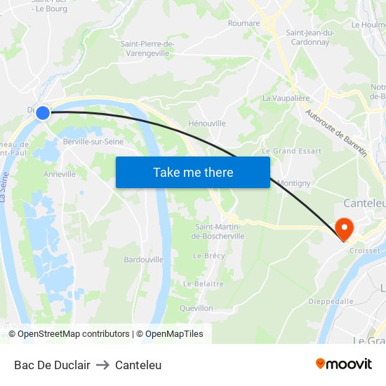 Bac De Duclair to Canteleu map
