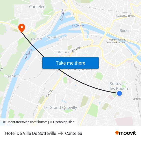 Hôtel De Ville De Sotteville to Canteleu map