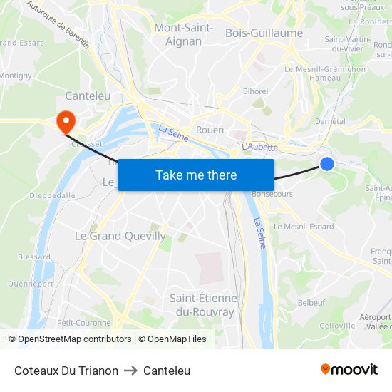 Coteaux Du Trianon to Canteleu map