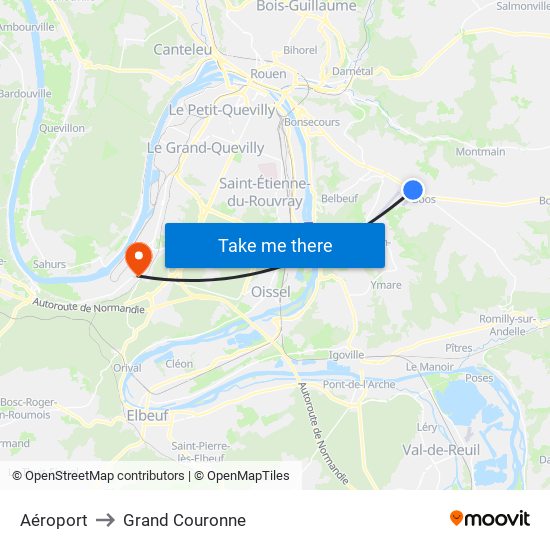 Aéroport to Grand Couronne map