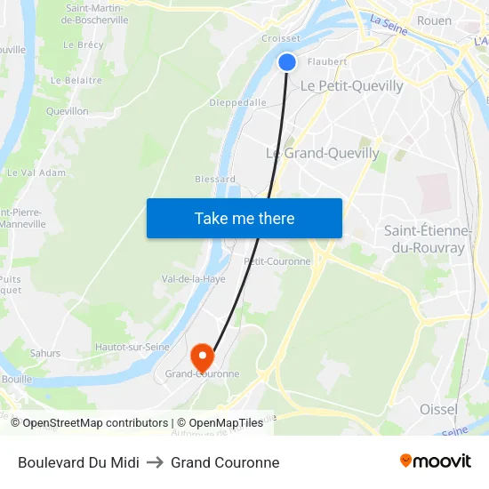 Boulevard Du Midi to Grand Couronne map