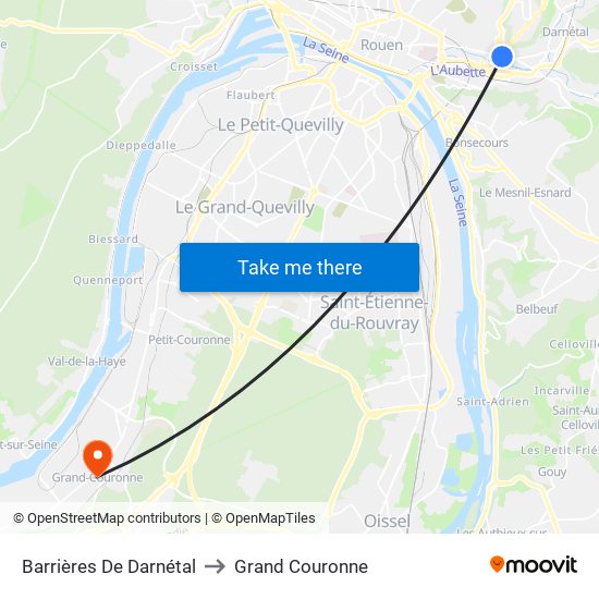 Barrières De Darnétal to Grand Couronne map