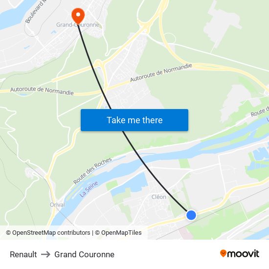 Renault to Grand Couronne map
