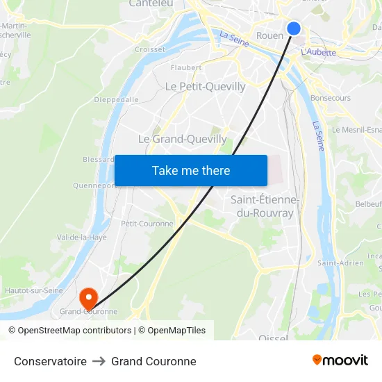 Conservatoire to Grand Couronne map