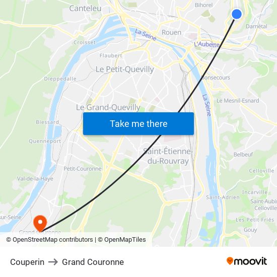 Couperin to Grand Couronne map