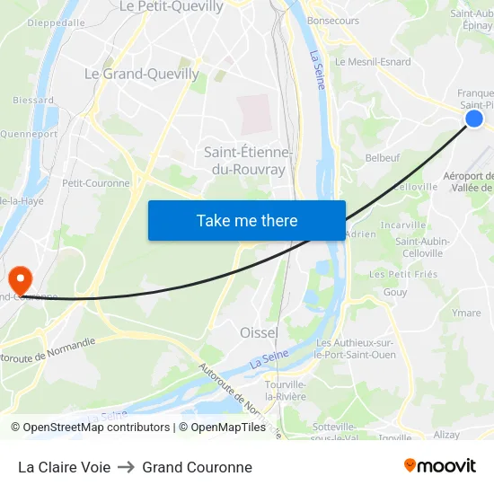La Claire Voie to Grand Couronne map