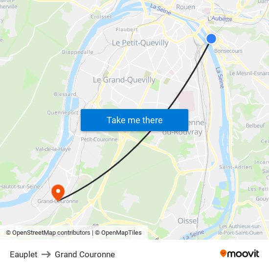 Eauplet to Grand Couronne map