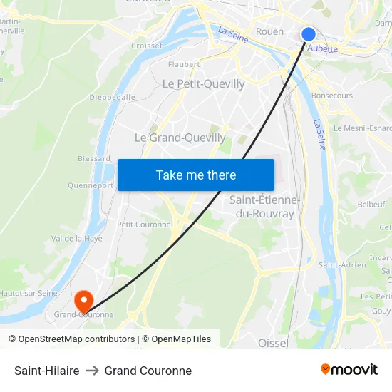 Saint-Hilaire to Grand Couronne map