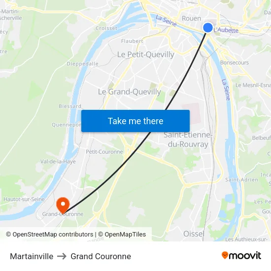 Martainville to Grand Couronne map