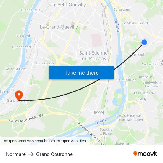 Normare to Grand Couronne map