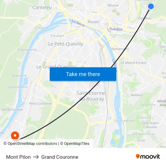 Mont Pilon to Grand Couronne map