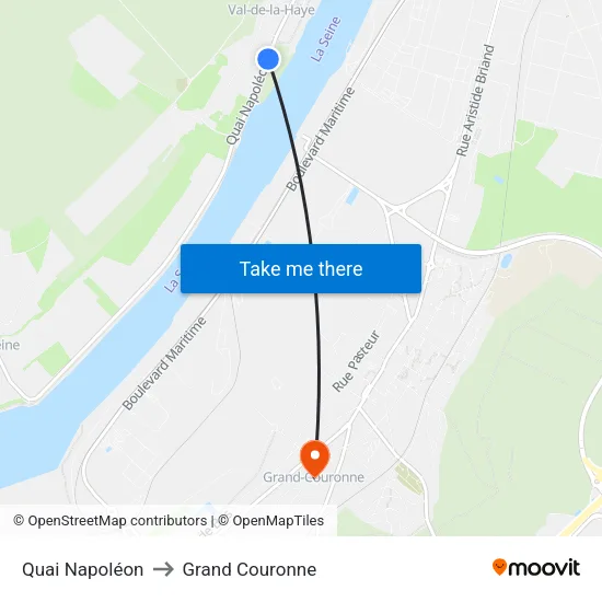 Quai Napoléon to Grand Couronne map