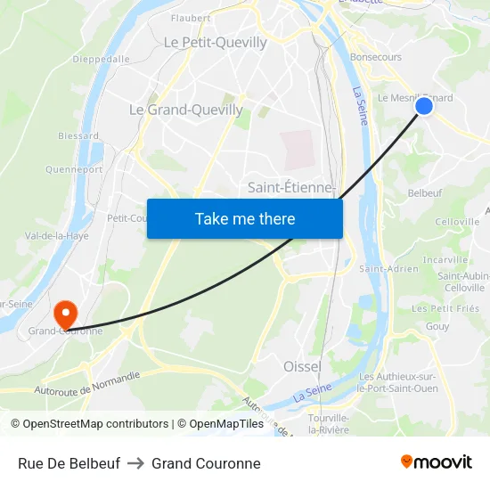 Rue De Belbeuf to Grand Couronne map