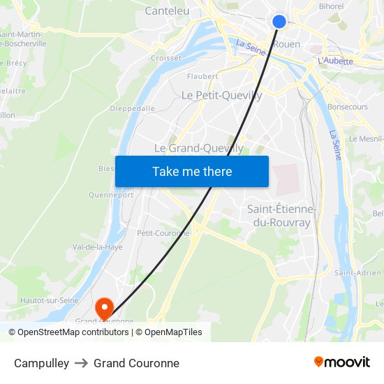 Campulley to Grand Couronne map