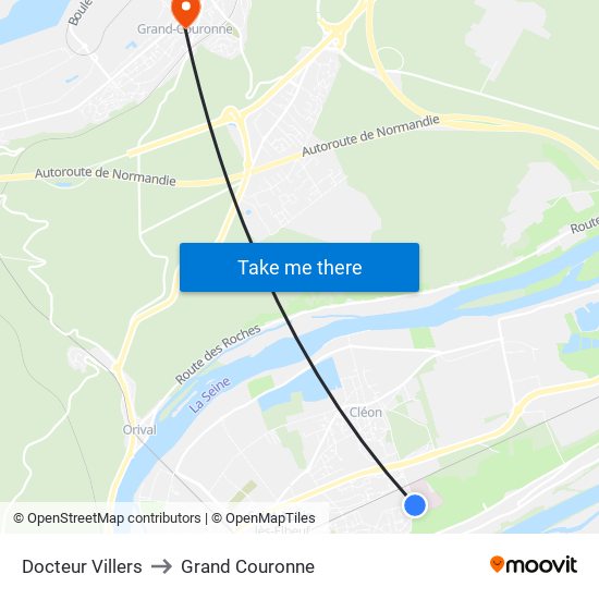 Docteur Villers to Grand Couronne map