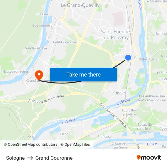 Sologne to Grand Couronne map