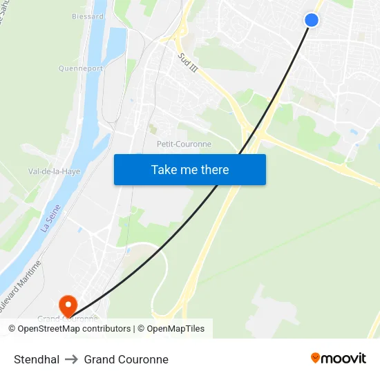 Stendhal to Grand Couronne map
