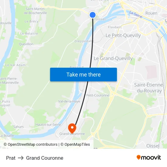 Prat to Grand Couronne map