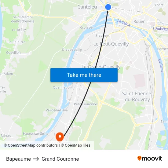 Bapeaume to Grand Couronne map