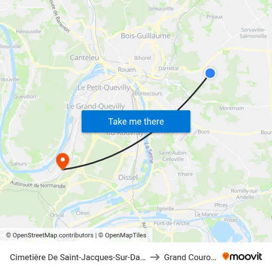Cimetière De Saint-Jacques-Sur-Darnétal to Grand Couronne map
