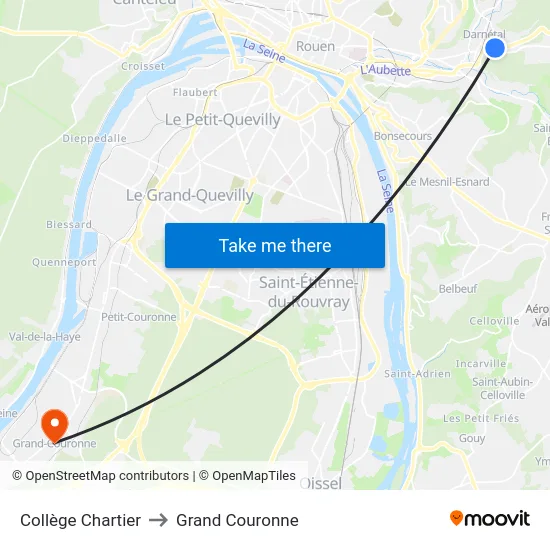 Collège Chartier to Grand Couronne map