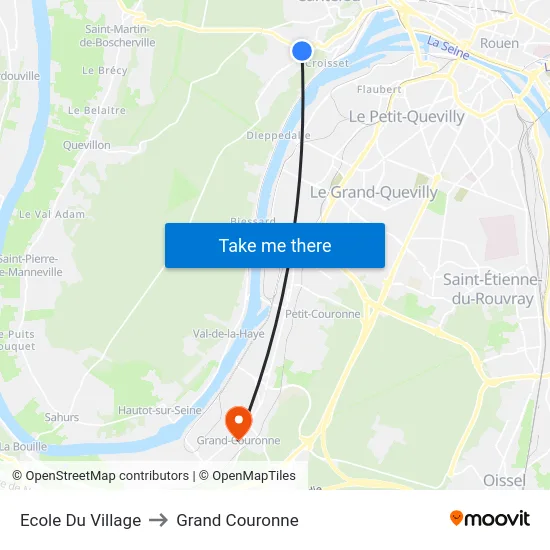 Ecole Du Village to Grand Couronne map