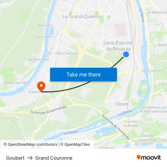 Goubert to Grand Couronne map