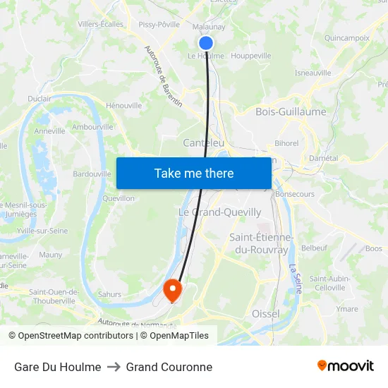 Gare Du Houlme to Grand Couronne map