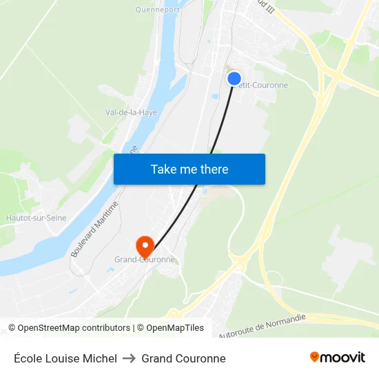 École Louise Michel to Grand Couronne map