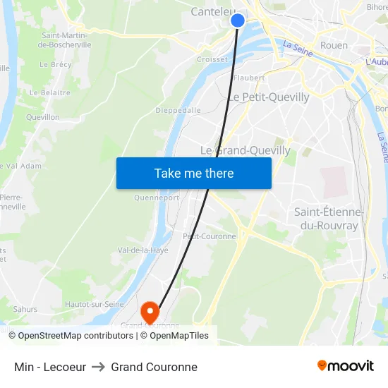 Min - Lecoeur to Grand Couronne map