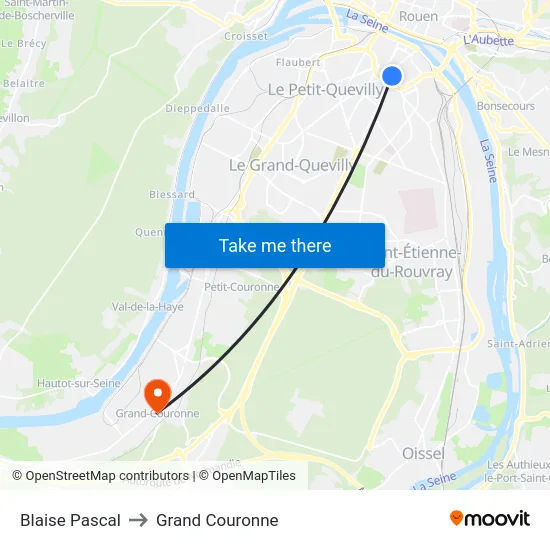 Blaise Pascal to Grand Couronne map