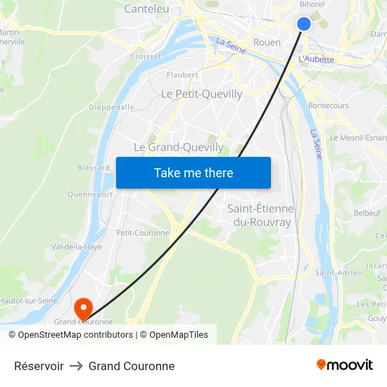 Réservoir to Grand Couronne map
