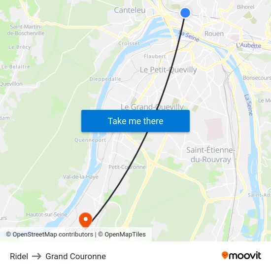 Ridel to Grand Couronne map