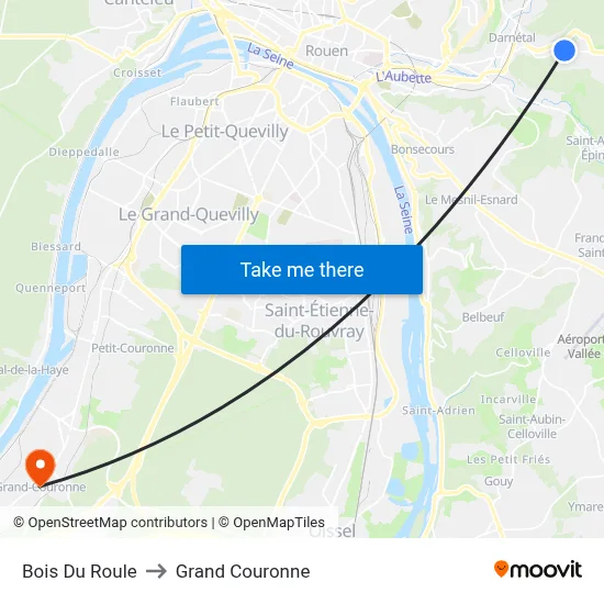 Bois Du Roule to Grand Couronne map
