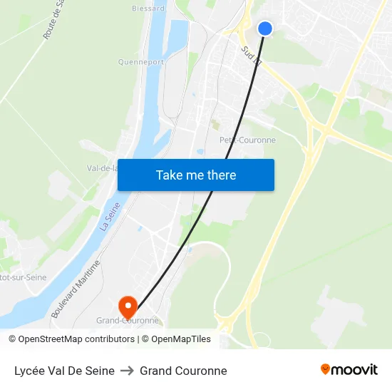 Lycée Val De Seine to Grand Couronne map