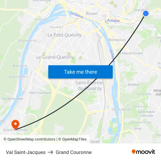 Val Saint-Jacques to Grand Couronne map
