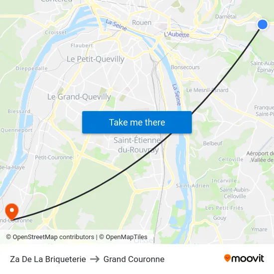 Za De La Briqueterie to Grand Couronne map