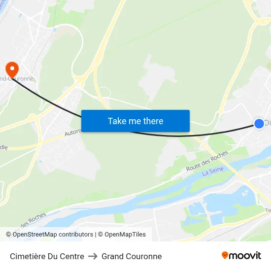 Cimetière Du Centre to Grand Couronne map