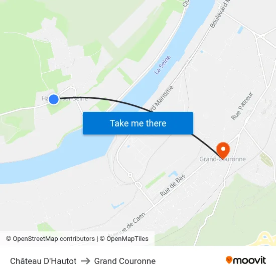 Château D'Hautot to Grand Couronne map
