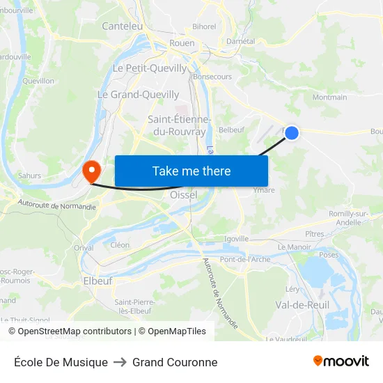 École De Musique to Grand Couronne map