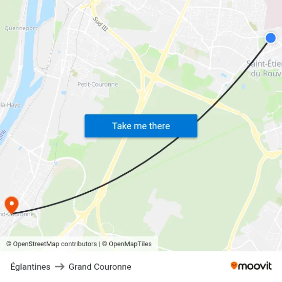 Églantines to Grand Couronne map