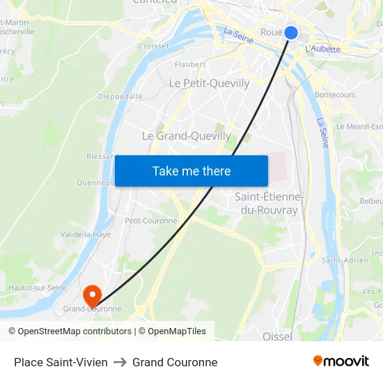 Place Saint-Vivien to Grand Couronne map