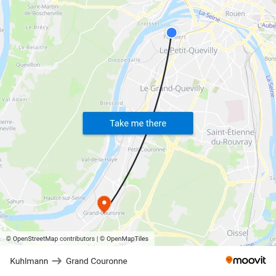 Kuhlmann to Grand Couronne map