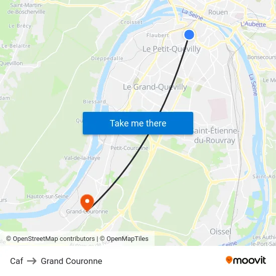 Caf to Grand Couronne map