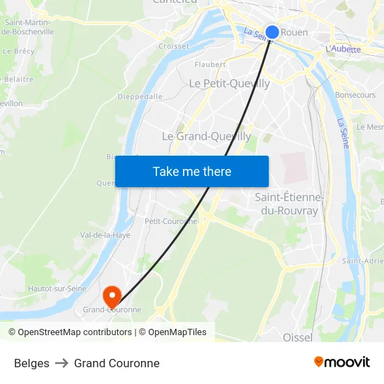 Belges to Grand Couronne map