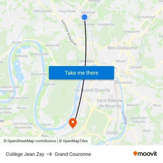 Collège Jean Zay to Grand Couronne map