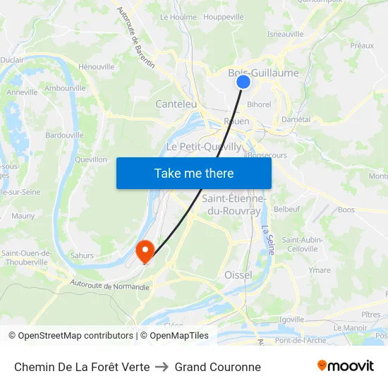 Chemin De La Forêt Verte to Grand Couronne map
