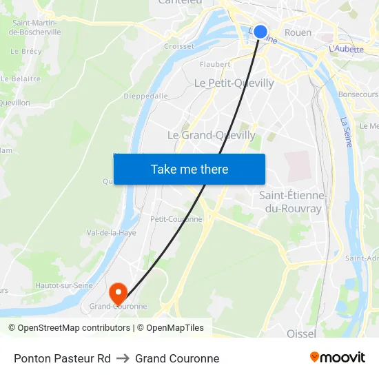 Ponton Pasteur Rd to Grand Couronne map