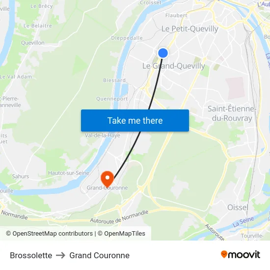 Brossolette to Grand Couronne map