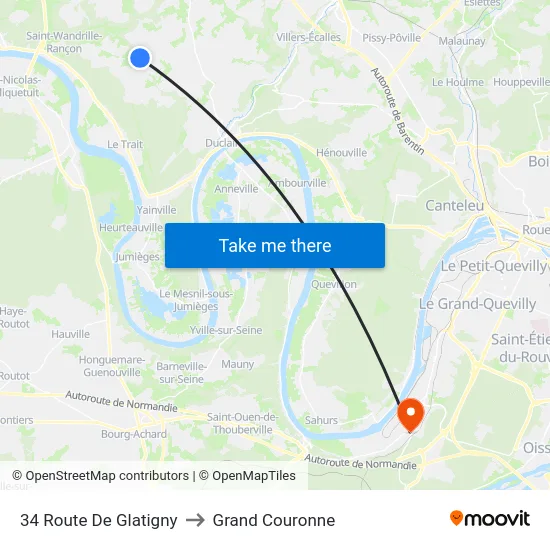 34 Route De Glatigny to Grand Couronne map